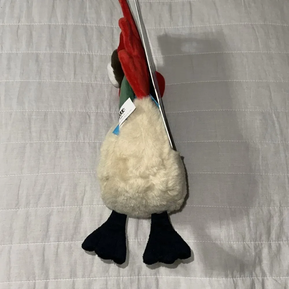 BARK Cockk-a-Doodle-Chew Brown Red Yellow White Green Beige Rooster Dog Toy